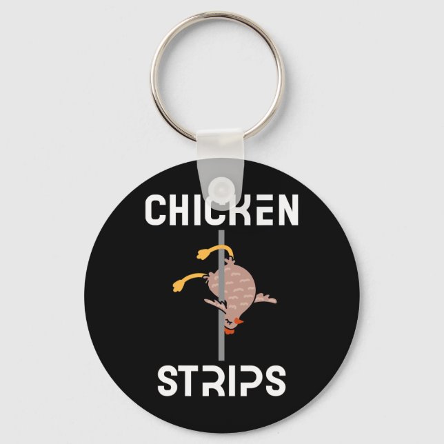 Chicken Strips Funny Dancing Chicken Bbq Byrbeque  Key Ring (Front)