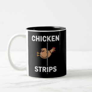 Chicken Strips Pun Funny Jokes Sarcastic Life Two-Tone Coffee Mug