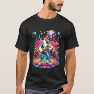 Chicken Sunglasses Playing Guitar Colourful Costum T-Shirt
