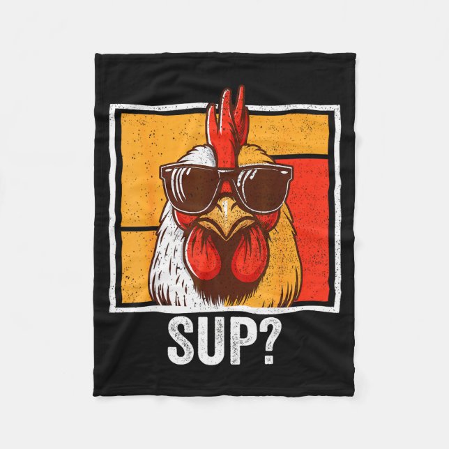 Chicken Sungles Animal Farm Funny For Farmer Men W Fleece Blanket (Front)