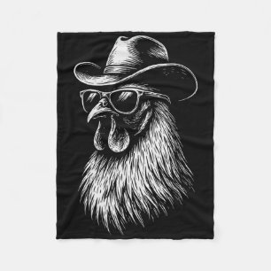 Chicken Sungles Cowboy Fleece Blanket