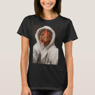 Chicken Taking A Selfie In A White Throbe Funny Th T-Shirt
