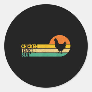 Chicken Tender Funny Crispy Nuggets Foodie Classic Round Sticker