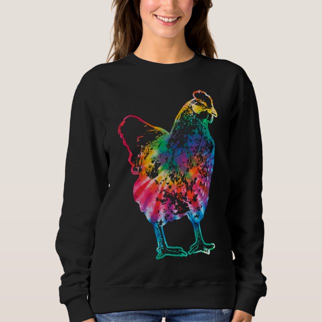 Chicken Tie Dye Hippie Sweatshirt (Front)