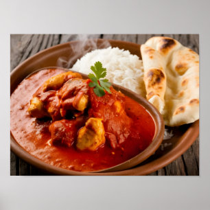 Chicken Tikka Masala Spicy Curry with Rice Poster