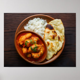 Chicken Tikka Masala Spicy Curry with Rice Poster