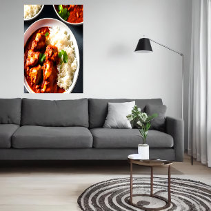 chicken tikka masala with rice   AI Art  Poster