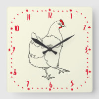 Chicken Time Cartoon Hen Drawing Farm Animal Art