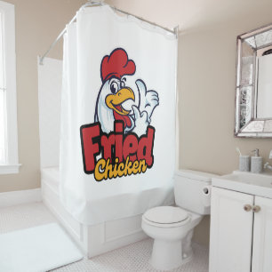 Chicken Typography Shower Curtain