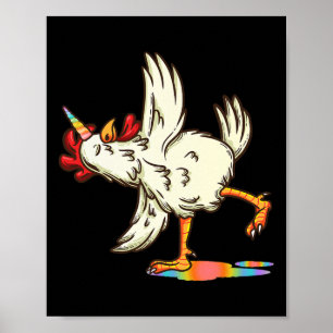 Chicken Unicorn Yoga Pose Hen Poster