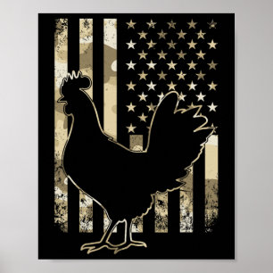 Chicken Us American Flag Patriotic Chicken Lover 4 Poster