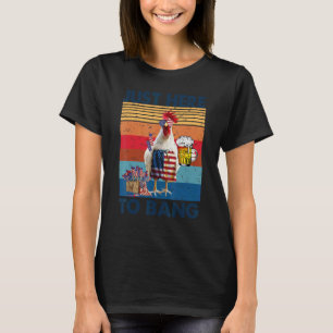 Chicken Us Flag Fireworks July 4th Patriotic Farme T-Shirt