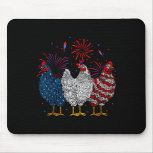 Chicken Usa Flag Patriotic Chicken Lover 4th Of Ju Mouse Pad