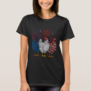 Chicken Usa Flag Patriotic Chicken Lover 4th Of Ju T-Shirt