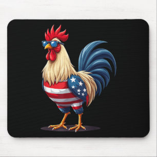 Chicken Usa Flag Patriotic Funny Chicken 4th Of Ju Mouse Pad