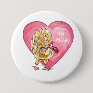 Chicken Valentine's Day 7.5 Cm Round Badge