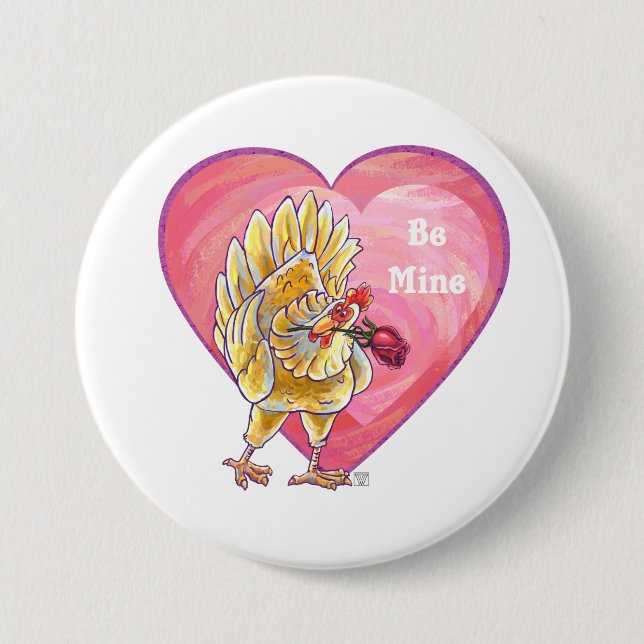 Chicken Valentine's Day 7.5 Cm Round Badge (Front)