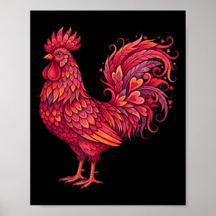 Chicken Valentines Day Heart For Farmers Cute Chic Poster