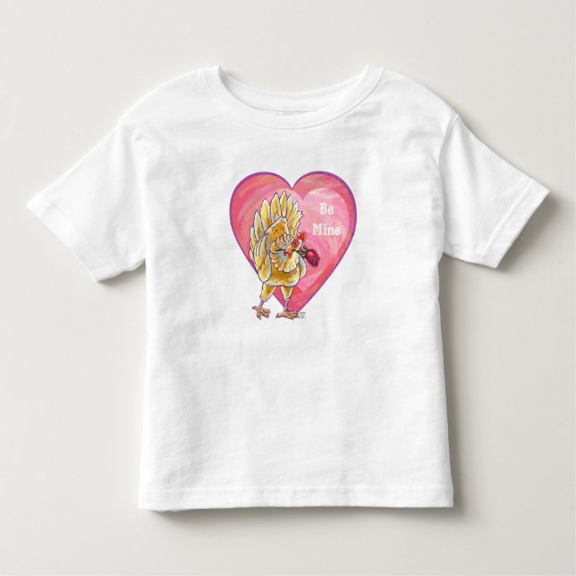 Chicken Valentine's Day Toddler T-Shirt (Front)