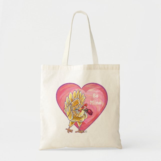 Chicken Valentine's Day Tote Bag (Front)