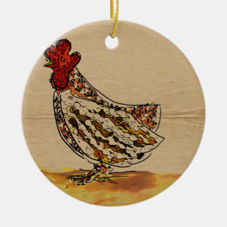 Chicken Vintage Ceramic Tree Decoration