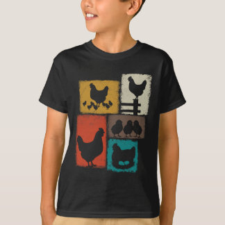Chicken Vintage Collage Chickens Lover Farmer _1 T-Shirt