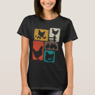 Chicken Vintage Collage Chickens Lover Farmer _1 T-Shirt