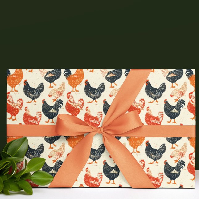 Chicken Vintage Pattern Wrapping Paper (Creator Uploaded)