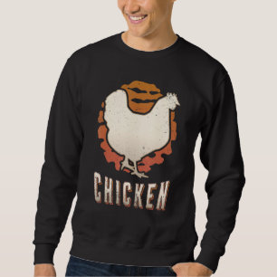 Chicken Vintage Retro Classic Animal Sunset Sweatshirt