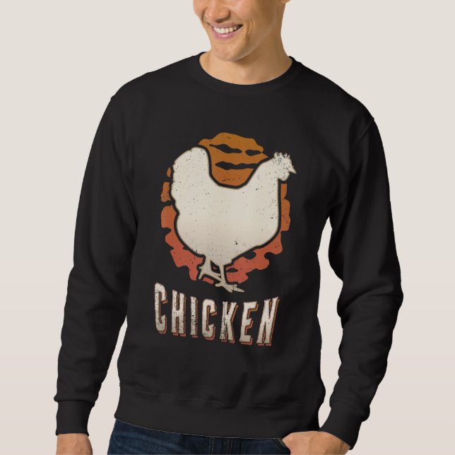 Chicken Vintage Retro Classic Animal Sunset Sweatshirt (Front)