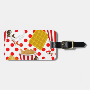 chicken waffles luggage tag