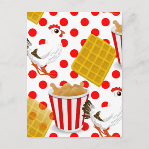 chicken waffles postcard