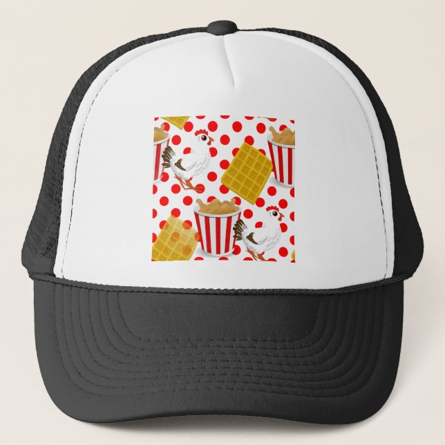 chicken waffles trucker hat (Front)