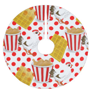 chicken waffles xmas christmas tree skirt