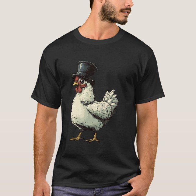 Chicken Wearing A Hat T-Shirt (Front)