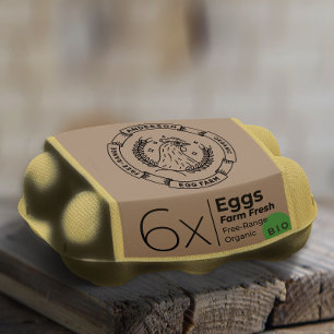 Chicken & Wheat Modern Egg Farm Small Business Self-inking Stamp