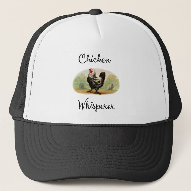 Chicken Whisperer Antique Rooster Funny Humourous Trucker Hat (Front)