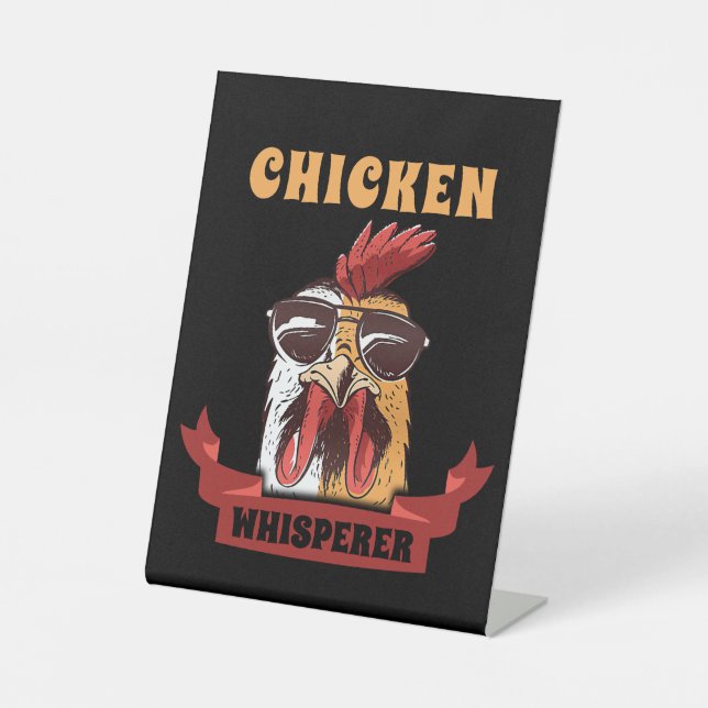 Chicken Whisperer Distressed Poultry Farmer Gift  Pedestal Sign (Front)