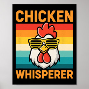 Chicken Whisperer Retro Rooster Vibes  Poster
