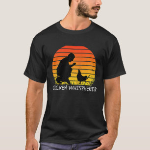 Chicken Whisperer with Retro Sunset Backyard Chic T-Shirt