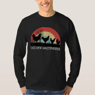 Chicken Whisperer with Retro Sunset  Backyard Chic T-Shirt