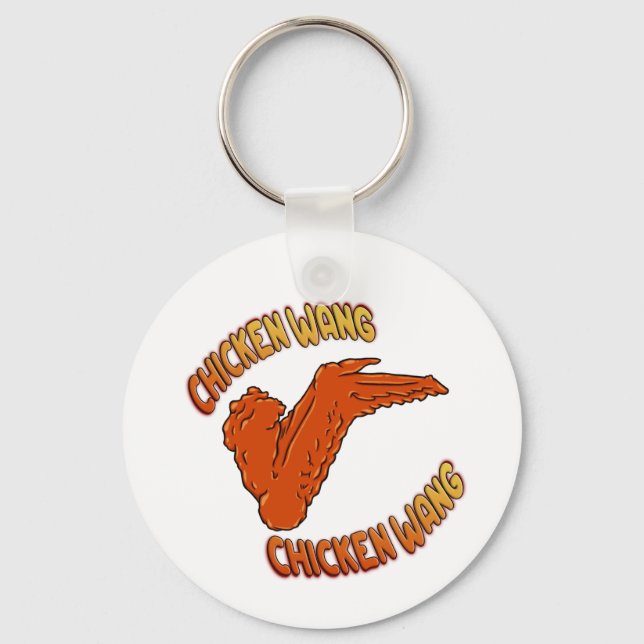 Chicken Wing Button Keychain (Front)