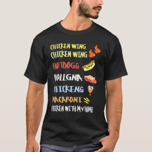 Chicken Wing Chicken Wing Hotdog And Bologna Kids  T-Shirt