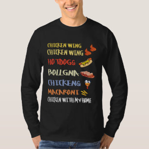 Chicken Wing Chicken Wing Hotdog and Bologna  Kids T-Shirt