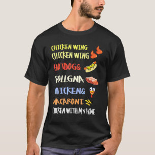 Chicken Wing Chicken Wing Hotdog And Bologna Kids  T-Shirt