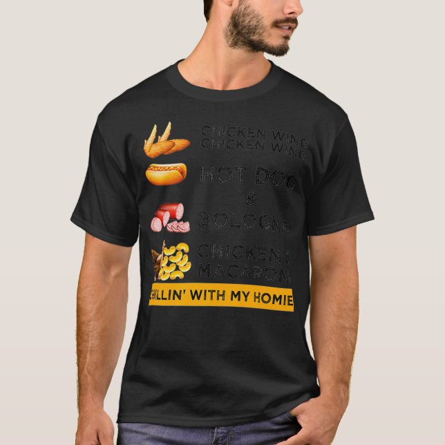 Chicken Wing Chicken Wing Hotdog and Bologna Men T-Shirt (Front)