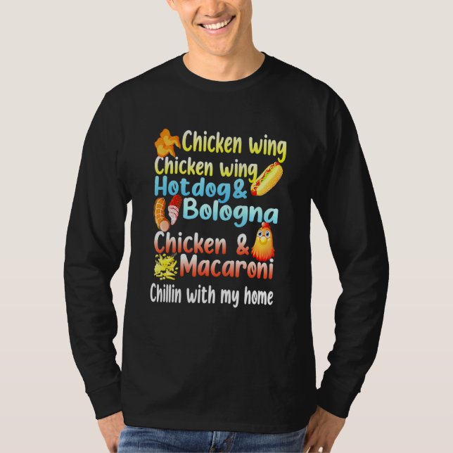 Chicken Wing Chicken Wing Hotdog and Bologna  T-Shirt (Front)