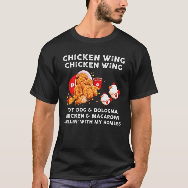 Chicken Wing Chicken Wing Kids Hot Dog Bologna T-Shirt (Front)