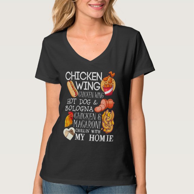 Chicken Wing Chicken Wing Song Lyric Hotdog Bologn T-Shirt (Front)