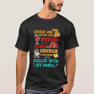 Chicken Wing Hot Dog And Bologna Chicken & Macaron T-Shirt